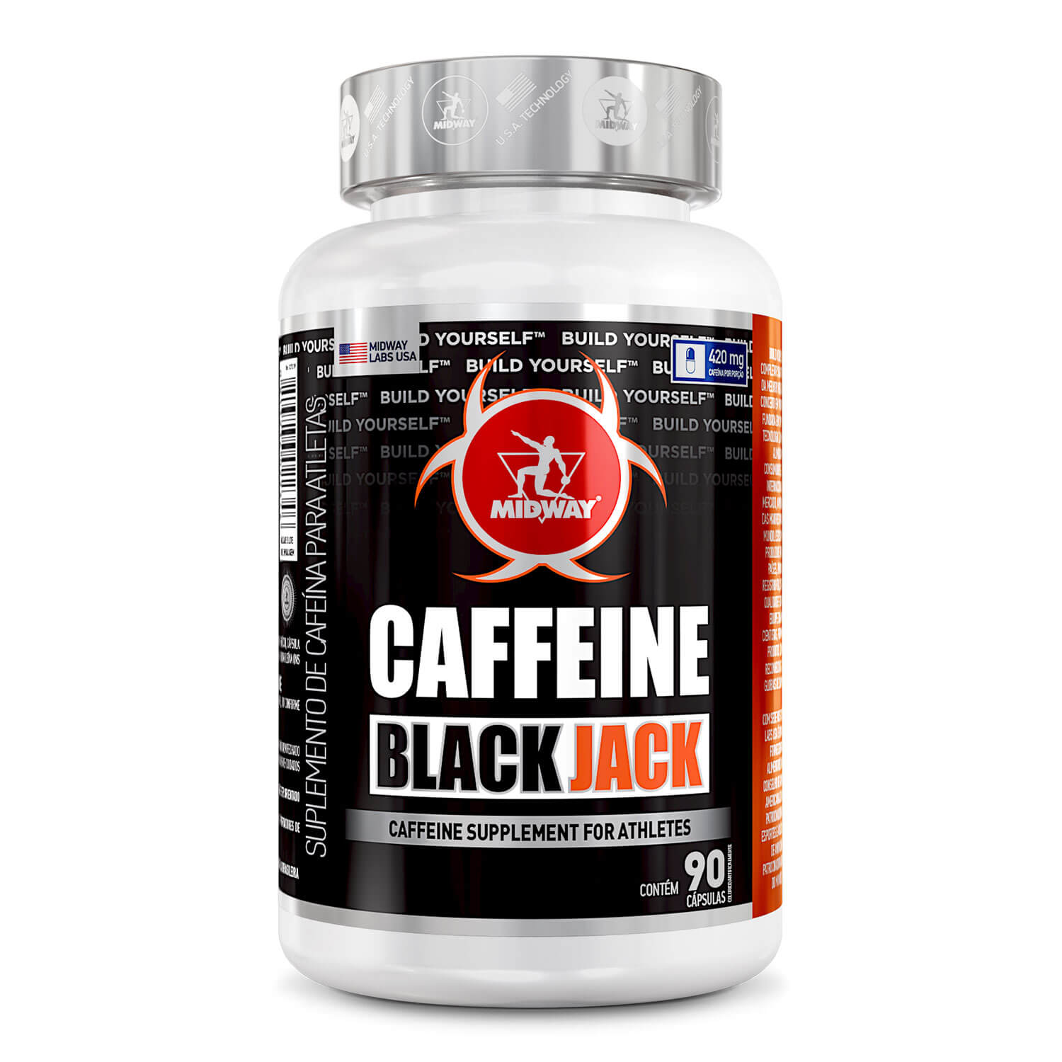 Caffeine Black Jack 90 cápsulas  Sem sabor