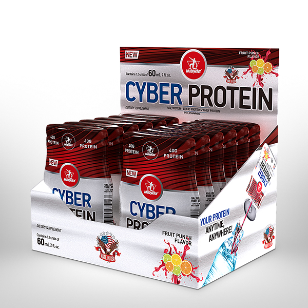 Cyber Protein Display 12 x 60ml  Fruit punch