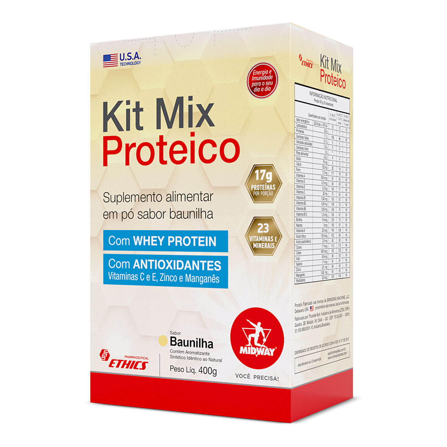 Kit Mix Proteico 400 g  Baunilha